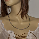 vintage solid silver swirl link chain necklace