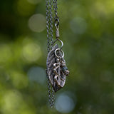 silver and Moss Agate nature pendant