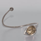 vintage nature Lily solid silver bangle