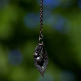 solid silver woodland nature pendant
