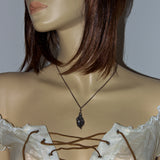 solid silver leaf and bug necklace