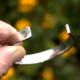 textured solid silver open bangle