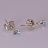 Sky Blue Topaz silver stud earrings