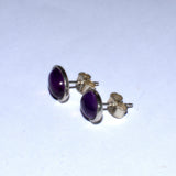 dark purple Amethyst 925 ear studs