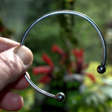 sterling silver open torc bracelet