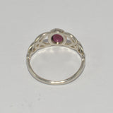 Celtic 925 silver Garnet ring, back view