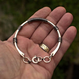 wire wrap silver torc style bracelet