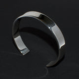 silver open bangle D shaped profile