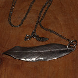 hallmarked silver willow leaf pendant
