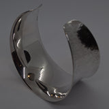 solid silver textured open bangle