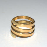 textured open spiral solid gold ring