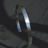 hammered silver open bangle