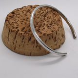 solid silver hammered open bangle