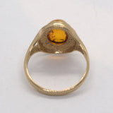 Vintage solid 9ct gold Amber ring