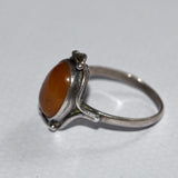 solid 925 silver and Butterscotch Amber ring