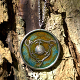 vintage solid silver horse triskele pendant