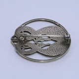 solid silver enamel Normal Grant brooch, back view