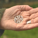 vintage round silver Celtic brooch