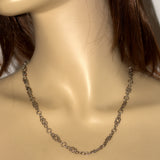 vintage Celtic 925 silver chain necklace shown on model