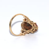 vintage 9ct gold marquise Jasper ring, back view