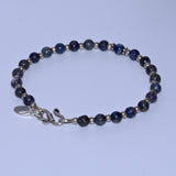 vintage Lapis Lazuli and silver bead bracelet