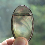 vintage silver and Mother-of-Pearl art nouveau brooch