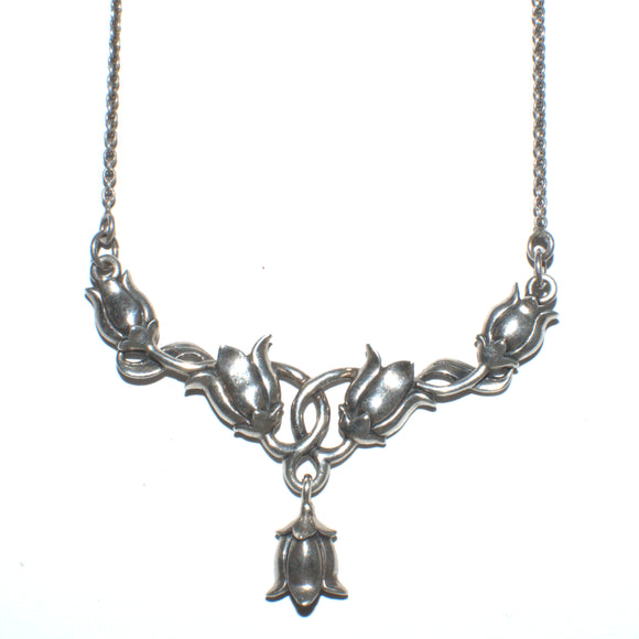 vintage solid silver Bluebell necklace