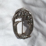 vintage silver plated pewter MASJ brooch