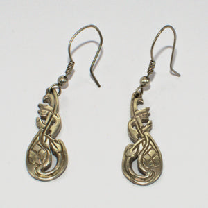 vintage silver zoomorphic bird earrings