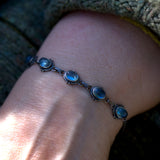 vintage Aquamarine 925 silver bracelet