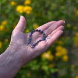 vintage boho bracelet featuring Lapis and silver beads