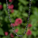 vintage solid silver swirl link chain necklace