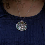 Celtic triple horse triskele silver necklace