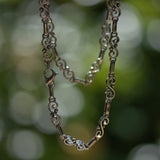 vintage solid silver swirl link chain necklace