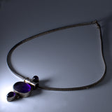 vintage Amethyst and silver pendant necklace