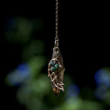 leaves and berries silver pendant necklace