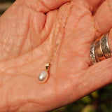 Solid gold Pearl drop necklace