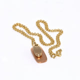 solid gold two ingots pendant necklace 