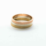 9ct solid tri colour gold stacking rings