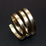 solid yellow gold textured spiral open ring