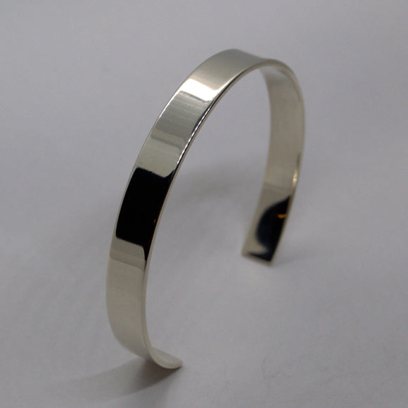 solid 9ct white gold open bangle