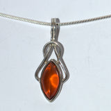 silver and Amber Celtic pendant necklace