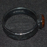 hallmarked Amber and silver ring