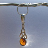 Silver Celtic Amber Pendant