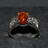 Celtic silver and Amber ring