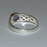 Celtic silver Amethyst ring back view