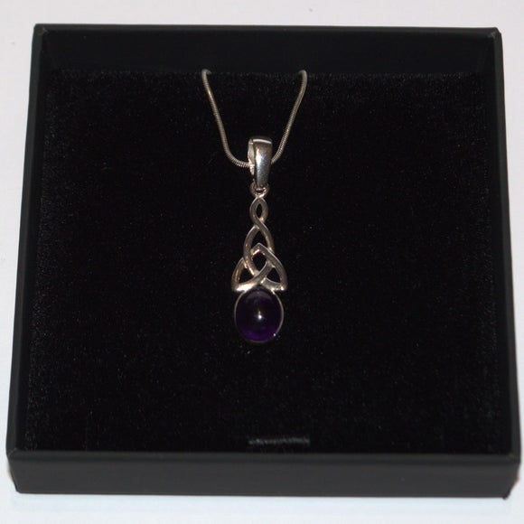 Silver Celtic Amethyst pendant