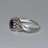 silver and Amethyst open ring