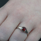 Garnet Aquarius birthstone silver ring