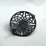 Celtic silver brooch, Garnet shield brooch pin